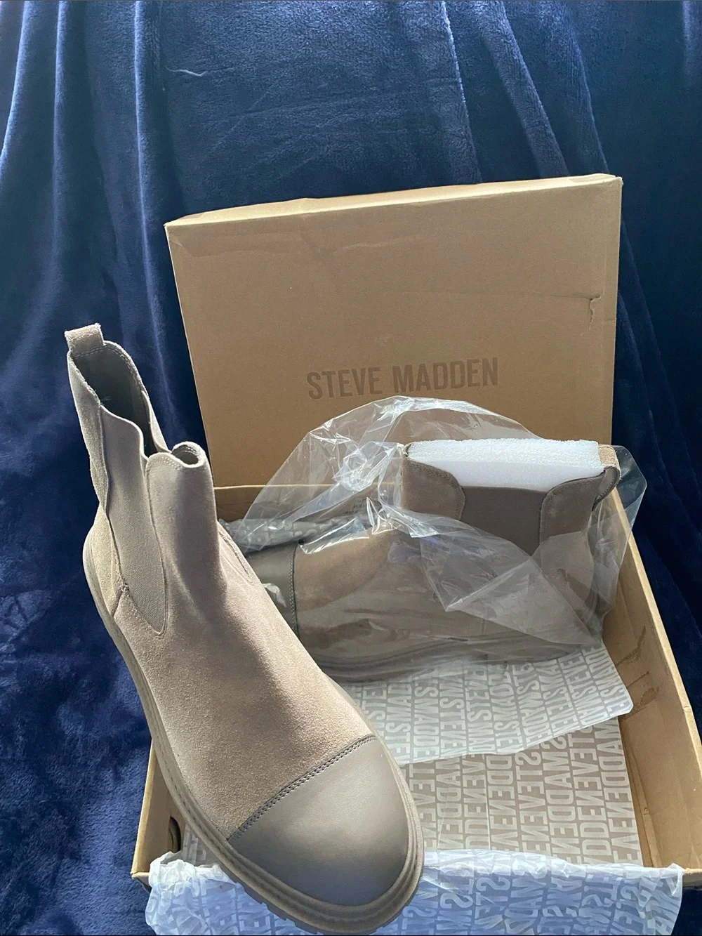 Steve Madden Taupe Suede Ankle Boots